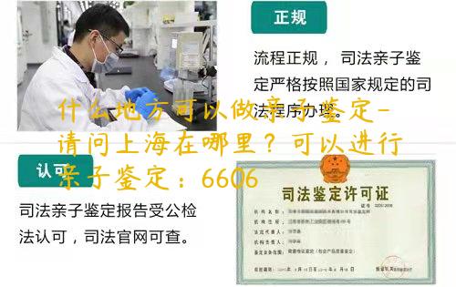 什么地方可以做亲子鉴定-请问上海在哪里？可以进行亲子鉴定：6606